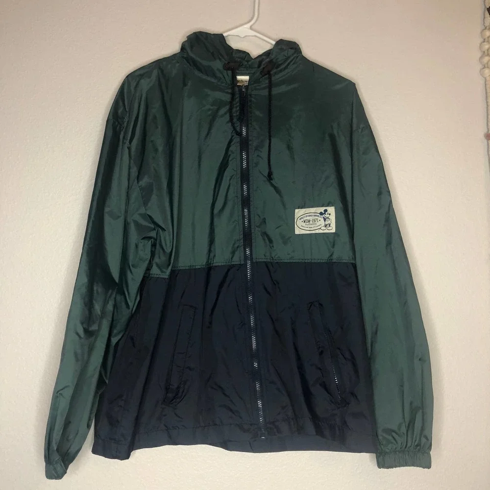 vintage walt disney world nylon zip up size small